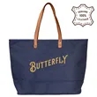 Dobby Tote With Leather Handles  | https://www.bestnamebadges.com