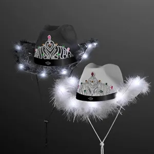 Light Up Cowgirl Hat with Black Band