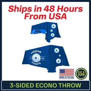 4ft x 30"T x 29"H Economy Throw ( 3 Sided ) 48 Hour Service
