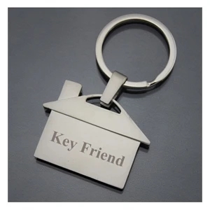 House Shaped Metal Keychain