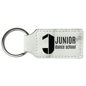 Marble Laserable Leatherette Rectangle Keychain