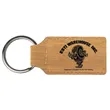 Bamboo Laserable Leatherette Rectangle Keychain | https://www.bestnamebadges.com
