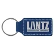 Blue/Silver Laserable Leatherette Rectangle Keychain | https://www.bestnamebadges.com