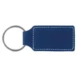 Blue/Silver Laserable Leatherette Rectangle Keychain | https://www.bestnamebadges.com