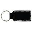 Black/Silver Laserable Leatherette Rectangle Keychain | https://www.bestnamebadges.com