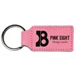 Pink Laserable Leatherette Rectangle Keychain | https://www.bestnamebadges.com