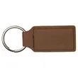 Dark Brown Laserable Leatherette Rectangle Keychain | https://www.bestnamebadges.com