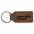 Dark Brown Laserable Leatherette Rectangle Keychain | https://www.bestnamebadges.com