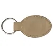 Light Brown Laserable Leatherette Oval Keychain | https://www.bestnamebadges.com