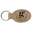 Light Brown Laserable Leatherette Oval Keychain | https://www.bestnamebadges.com