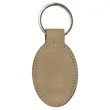 Light Brown Laserable Leatherette Oval Keychain | https://www.bestnamebadges.com