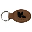 Dark Brown Laserable Leatherette Oval Keychain | https://www.bestnamebadges.com