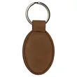 Dark Brown Laserable Leatherette Oval Keychain | https://www.bestnamebadges.com