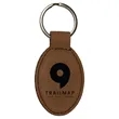 Dark Brown Laserable Leatherette Oval Keychain | https://www.bestnamebadges.com