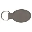 Gray Laserable Leatherette Oval Keychain | https://www.bestnamebadges.com