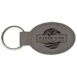 Gray Laserable Leatherette Oval Keychain | https://www.bestnamebadges.com