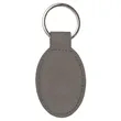 Gray Laserable Leatherette Oval Keychain | https://www.bestnamebadges.com