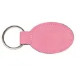Pink Laserable Leatherette Oval Keychain | https://www.bestnamebadges.com