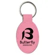 Pink Laserable Leatherette Oval Keychain | https://www.bestnamebadges.com