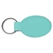 Teal Laserable Leatherette Oval Keychain | https://www.bestnamebadges.com