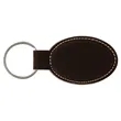 Black/Gold Laserable Leatherette Oval Keychain | https://www.bestnamebadges.com