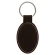Black/Gold Laserable Leatherette Oval Keychain | https://www.bestnamebadges.com