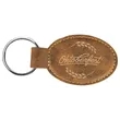 Rustic/Gold Laserable Leatherette Oval Keychain | https://www.bestnamebadges.com
