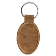Rustic/Gold Laserable Leatherette Oval Keychain | https://www.bestnamebadges.com
