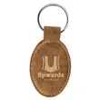 Rustic/Gold Laserable Leatherette Oval Keychain | https://www.bestnamebadges.com