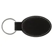 Black/Silver Laserable Leatherette Oval Keychain | https://www.bestnamebadges.com