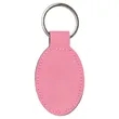 Blue/Silver Laserable Leatherette Oval Keychain | https://www.bestnamebadges.com