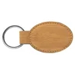 Bamboo Laserable Leatherette Oval Keychain | https://www.bestnamebadges.com