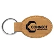 Bamboo Laserable Leatherette Oval Keychain | https://www.bestnamebadges.com