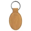 Bamboo Laserable Leatherette Oval Keychain | https://www.bestnamebadges.com