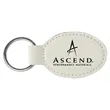 White Laserable Leatherette Oval Keychain | https://www.bestnamebadges.com