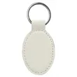 White Laserable Leatherette Oval Keychain | https://www.bestnamebadges.com