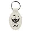 White Laserable Leatherette Oval Keychain | https://www.bestnamebadges.com