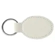 White Laserable Leatherette Oval Keychain | https://www.bestnamebadges.com