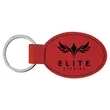 Red Leatherette Oval Keychain | https://www.bestnamebadges.com