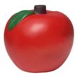 Red Apple Stress Shape With Green Leaves | https://www.bestnamebadges.com