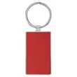 Red Leatherette/Metal Rectangle Keychain | https://www.bestnamebadges.com