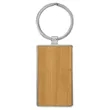Bamboo Leatherette/Metal Rectangle Keychain | https://www.bestnamebadges.com