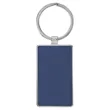 Blue & Silver Leatherette/Metal Rectangle Keychain | https://www.bestnamebadges.com