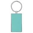 Teal Leatherette/Metal Rectangle Keychain | https://www.bestnamebadges.com