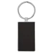 Black & Silver Leatherette/Metal Rectangle Keychain | https://www.bestnamebadges.com