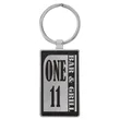 Black & Silver Leatherette/Metal Rectangle Keychain | https://www.bestnamebadges.com