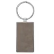 Gray Leatherette/Metal Rectangle Keychain | https://www.bestnamebadges.com