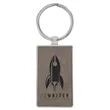 Gray Leatherette/Metal Rectangle Keychain | https://www.bestnamebadges.com