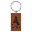 Rawhide Leatherette/Metal Rectangle Keychain | https://www.bestnamebadges.com