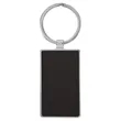 Black & Gold Leatherette/Metal Rectangle Keychain | https://www.bestnamebadges.com